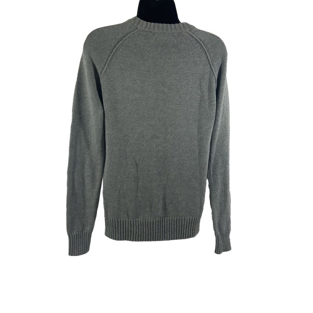 Jeanne Pierre Gray Crewneck Sweater Raglan Sleeve Rib Knit Trim Womens S - Picture 2 of 8